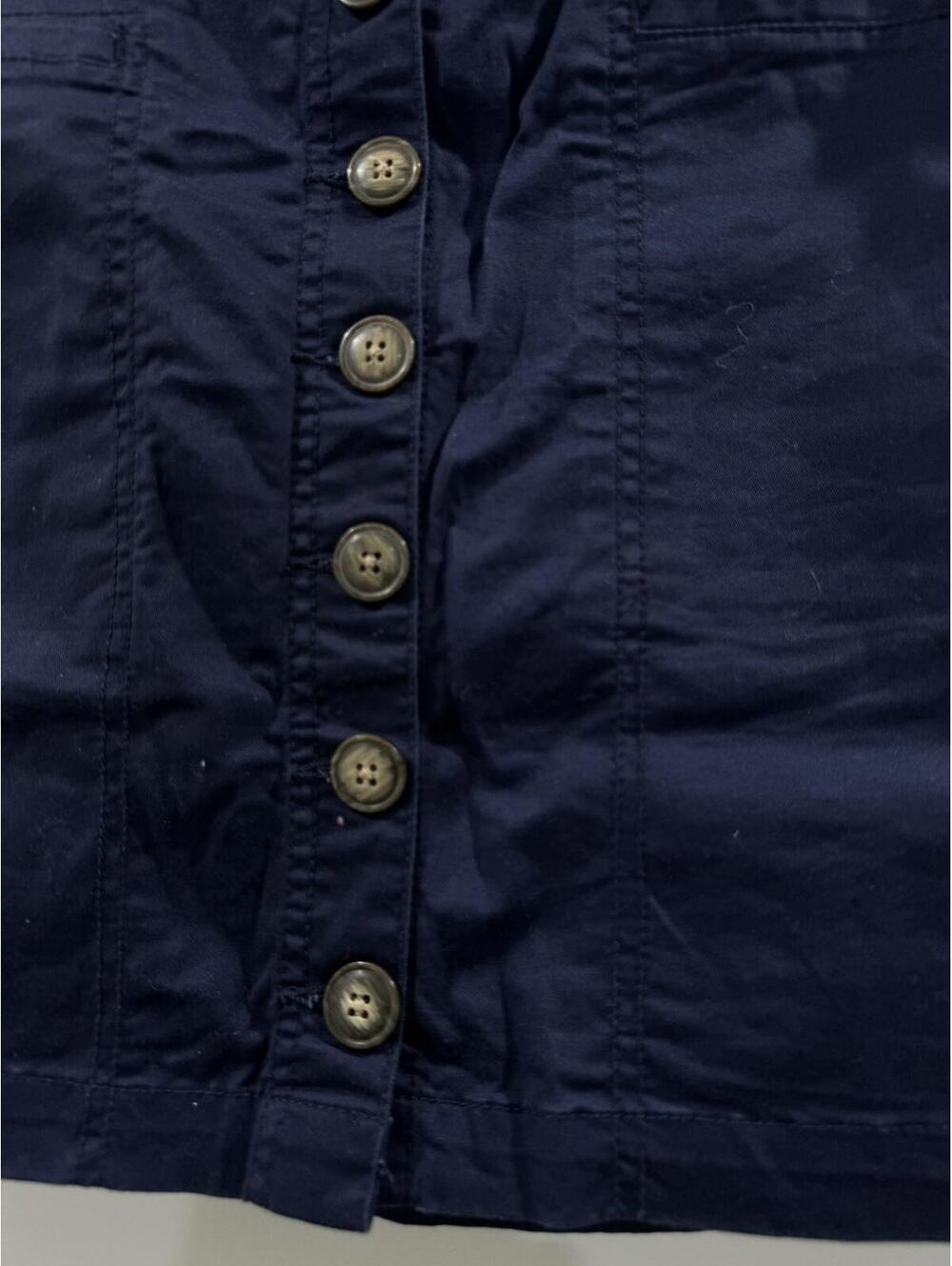 Copper Key Navy Cotton Blend Full Button Front Short Mini Skirt- Size Medium - Picture 4 of 9